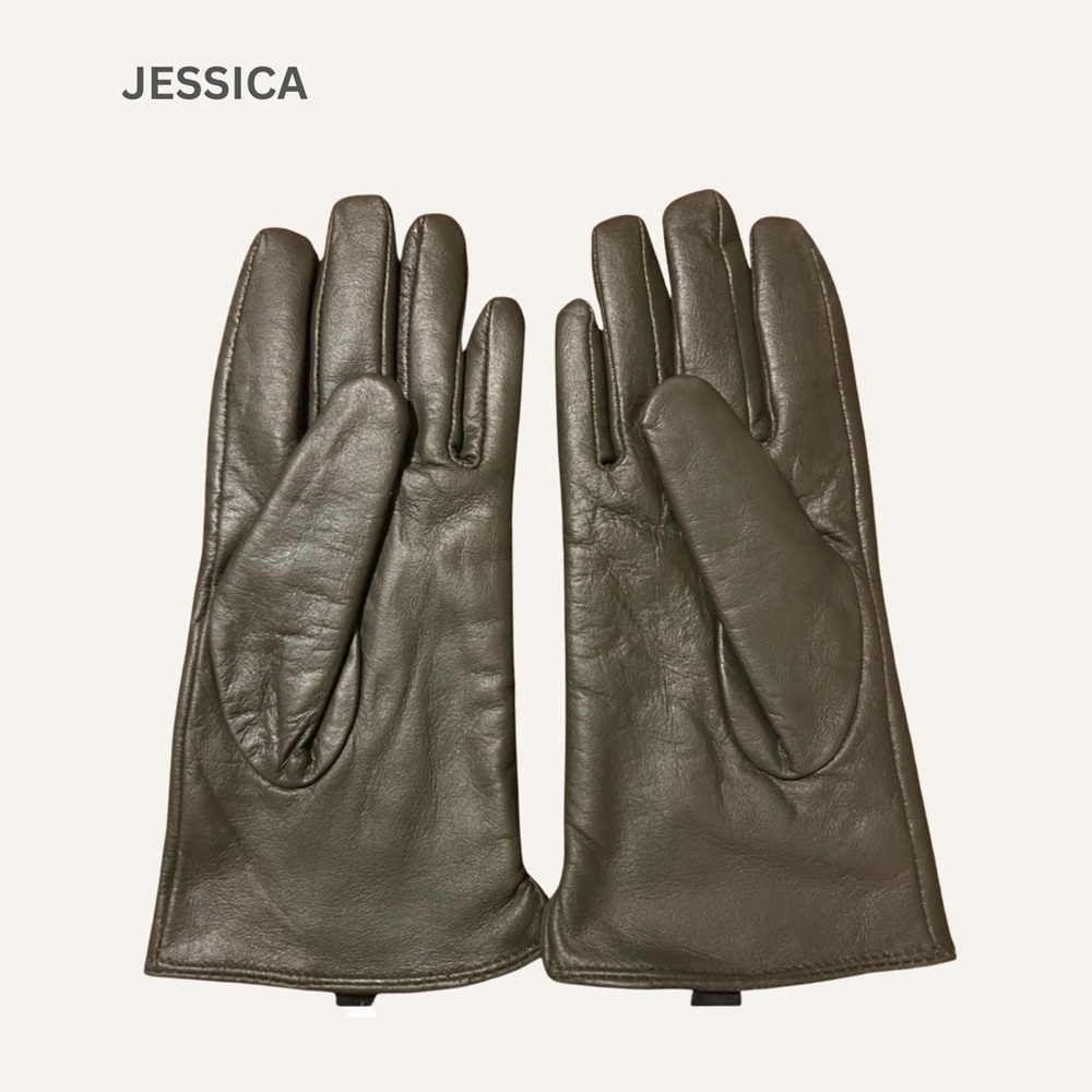 Jessica (Size 7) Women’s Olive Green Leather Gloves